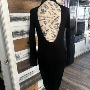 Elegant Black Open-Back Dress